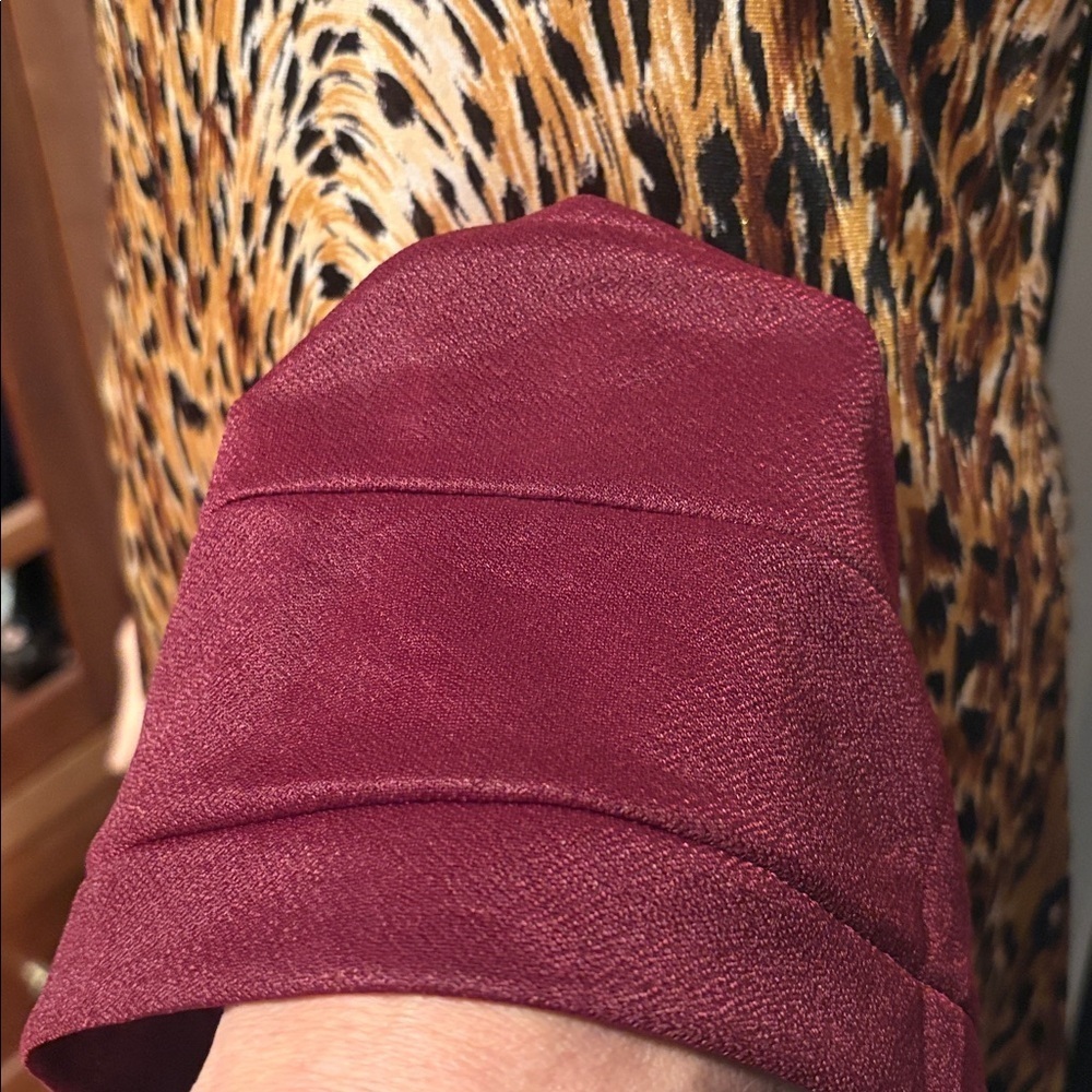 Vintage 1970s Burgundy Turban with Floral Accent - Picture 10 of 15